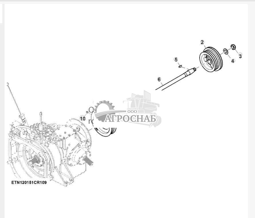Дифференциал картера коробки передач двигателя, двигатели Tier 2 объемом 6,8 L (4 из 4) 